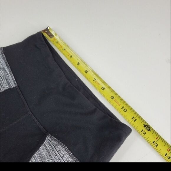 XS ATHLETA high rise jacquard flow black gray Chatarunga LEGGINGS extra small - Picture 5 of 14